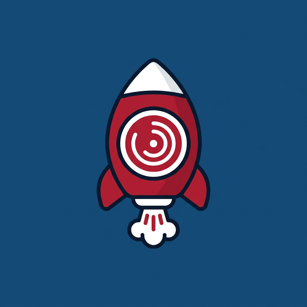 tiny rocket logo, square